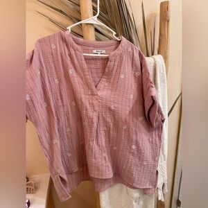 Madewell Dusty Rose Daisy with Embroidery